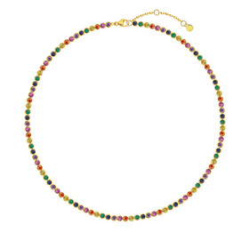 Золотистое ожерелье Спаркл с разноцветными камнями