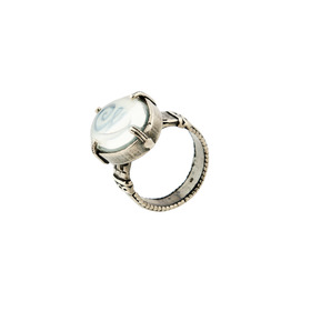 Кольцо из серебра с голубым узором