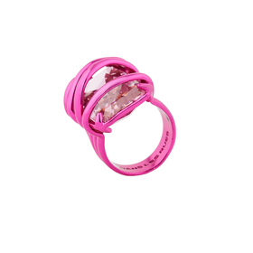 кольцо из серебра с цирконием liquid poison fuchsia and pink