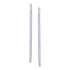 Серебристые длинные серьги-дорожки с кристаллами