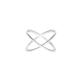 Серебряное миникольцо Икс