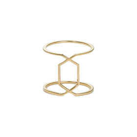 Двойное кольцо-соты из желтого золота, из коллекции «Соты»