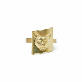 Перстень из желтого золота Cat