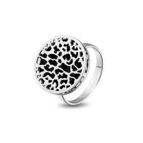 Кольцо из серебра c леопардовым узором