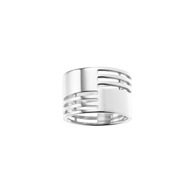 Кольцо Широкое из серебра, из коллекции «Полосы»