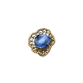 Позолоченное кольцо Beatrice с голубым алпанитом