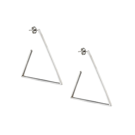 Серьги-хупы из серебра треугольник