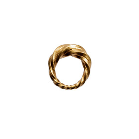 Спиральное сатиновое позолоченное кольцо из бронзы