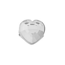 Кольцо-сердце из серебра с хрусталем ступенчатой огранки