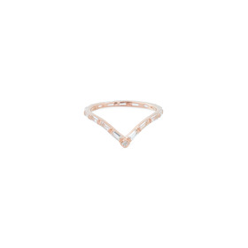 Кольцо-тиара ROSE из серебра, покрытое розовым золотом, с дорожкой горного хрустался