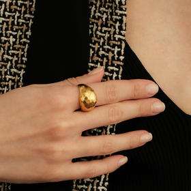 Позолоченное кольцо Disco gold из серебра