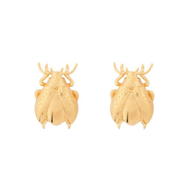 Позолоченные серьги-жуки из серебра Beetle gold
