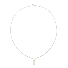 Прямоугольный фактурный кулон на цепочке Mined Cube Pendant  из серебра со вставкой из позолоты и с бриллиантом