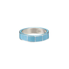Голубое кольцо из серебра с эмалью