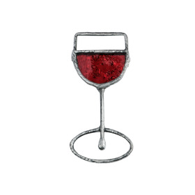 Брошь с серебряным покрытием в форме бокала вина