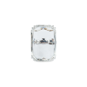 Серебристое кольцо с прямоугольным кристаллом