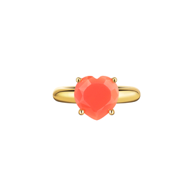 Позолоченное кольцо из серебра с халцедоном Cartoon ring Heart
