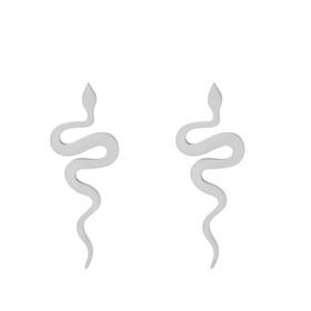 Серебристые серьги-змеи