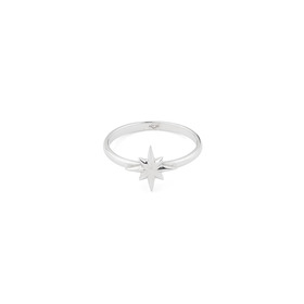 Кольцо с полярной звездой из серебра и белым топазом