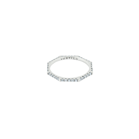 Кольцо HEXO diamond из белого золота с дорожой из  бриллиантов