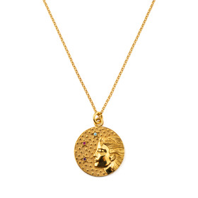 Позолоченный кулон-медальон «Ночь» из бронзы