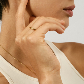 Позолоченное женское обручальное кольцо из серебра с бриллиантом