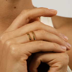 Позолоченное мужское обручальное кольцо с бриллиантом
