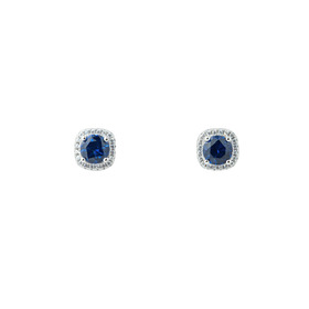 Серебряные серьги с синими и белыми кристаллами
