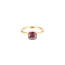 Кольцо золотое с натуральной пурпурно-розовой шпинелью