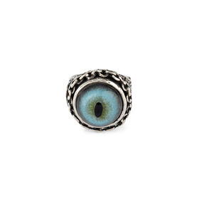 Серебряное кольцо голубой глаз