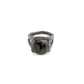 Черненое кольцо из серебра Silence с обсидианом