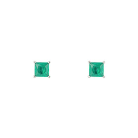 Серебряные серьги с зелеными кристаллами