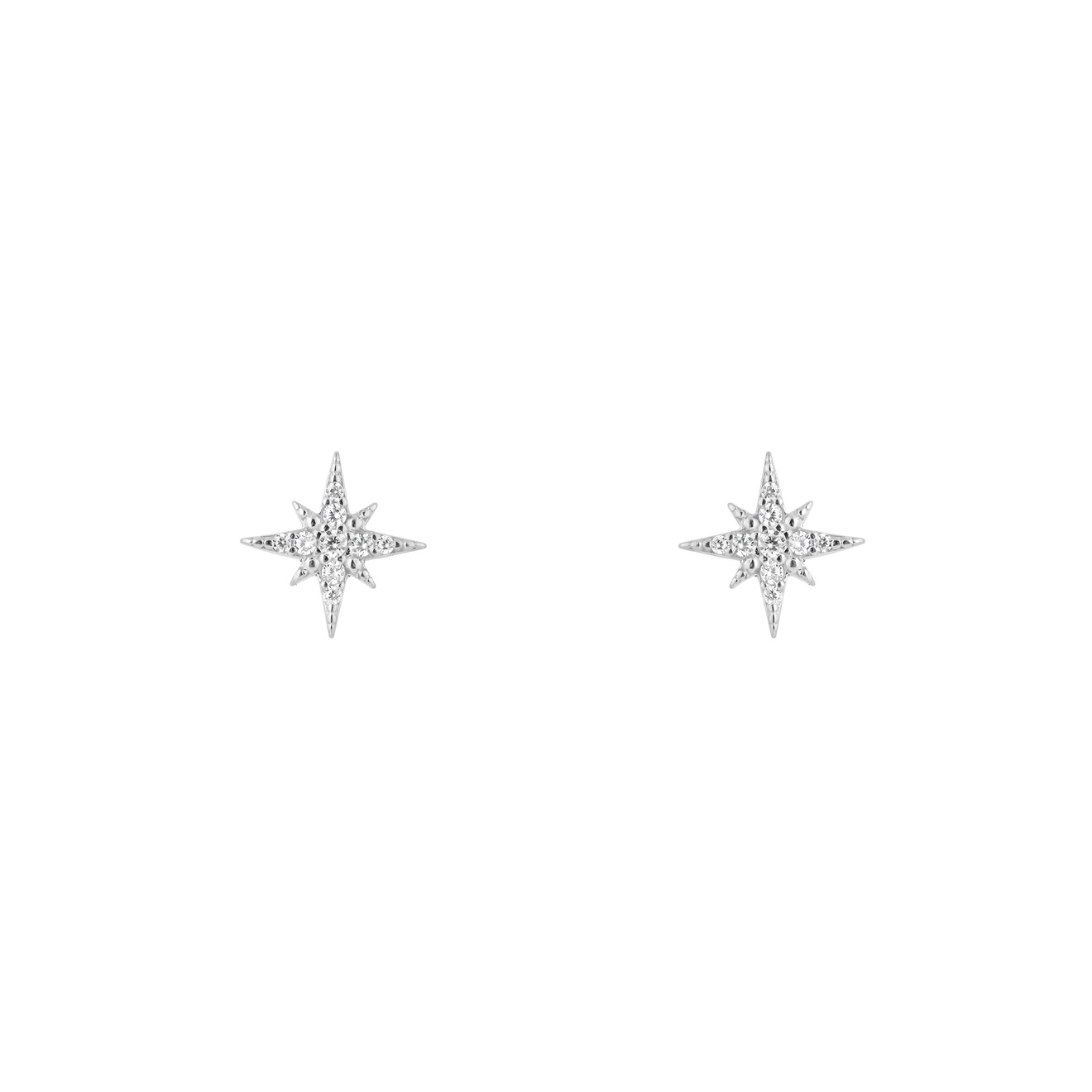 SKYE Серебряные серьги-пусеты в виде большой восьмиконечной звезды цена и фото