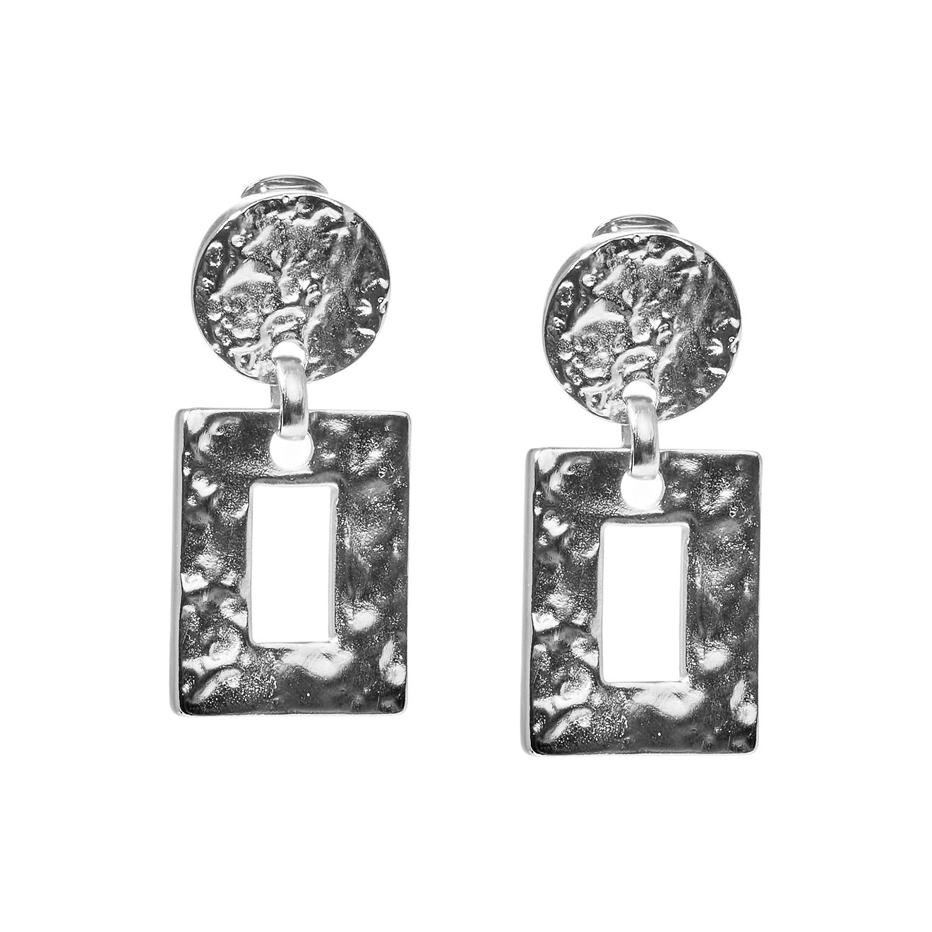 Покрытые серебром клипсы Square drop