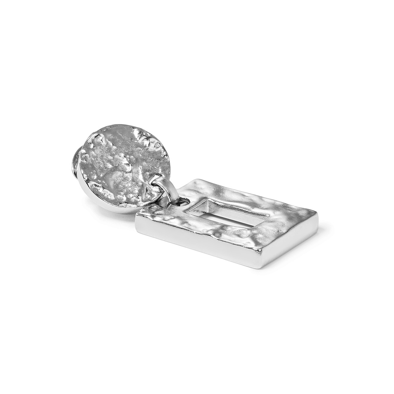 Покрытые серебром клипсы Square drop
