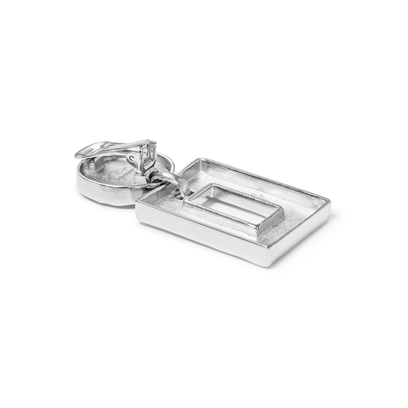 Покрытые серебром клипсы Square drop