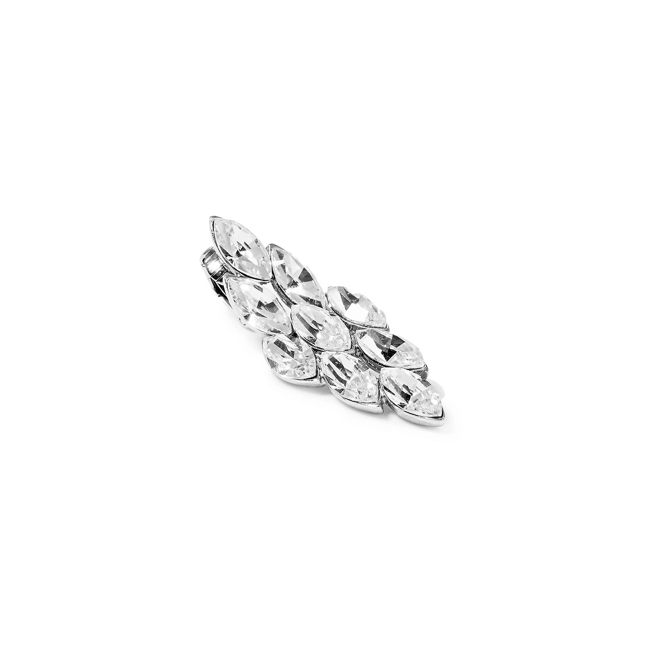 Покрытые серебром клипсы с кристаллами Marquise