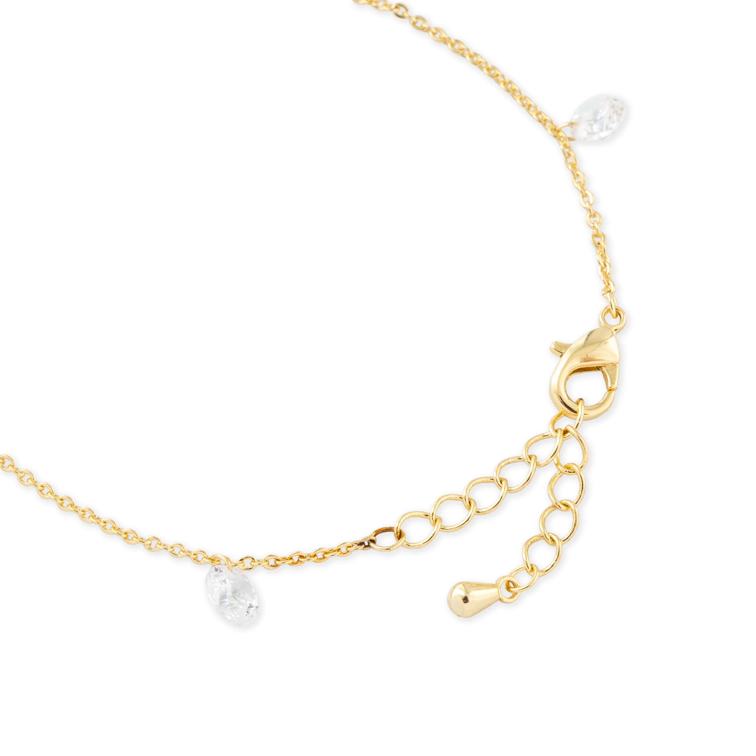 Golden bracelet with crystal pendants