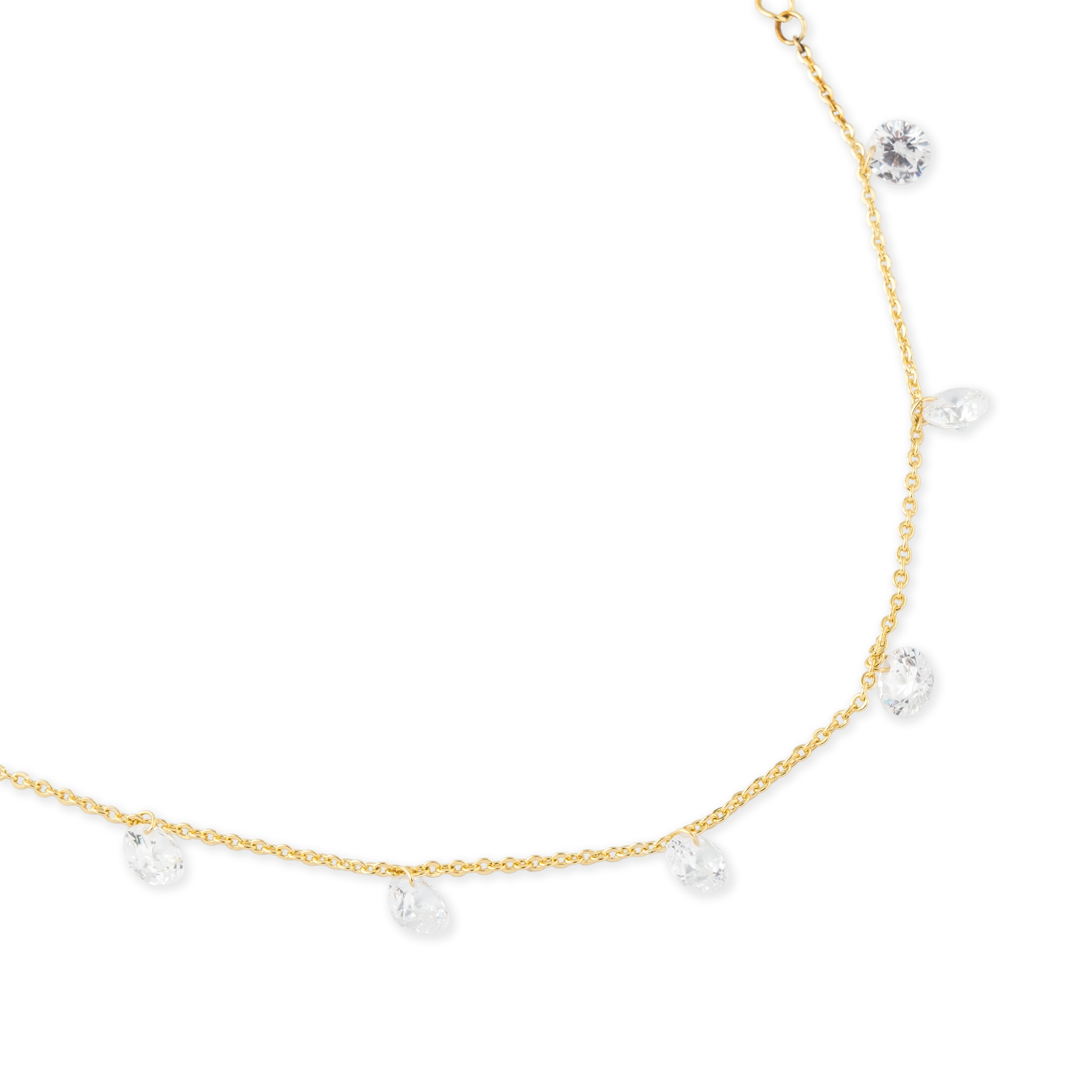 Golden bracelet with crystal pendants