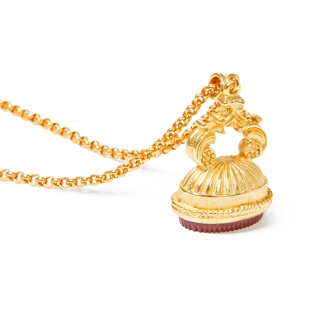 Gold-plated necklace with Royal charm carnelian seal