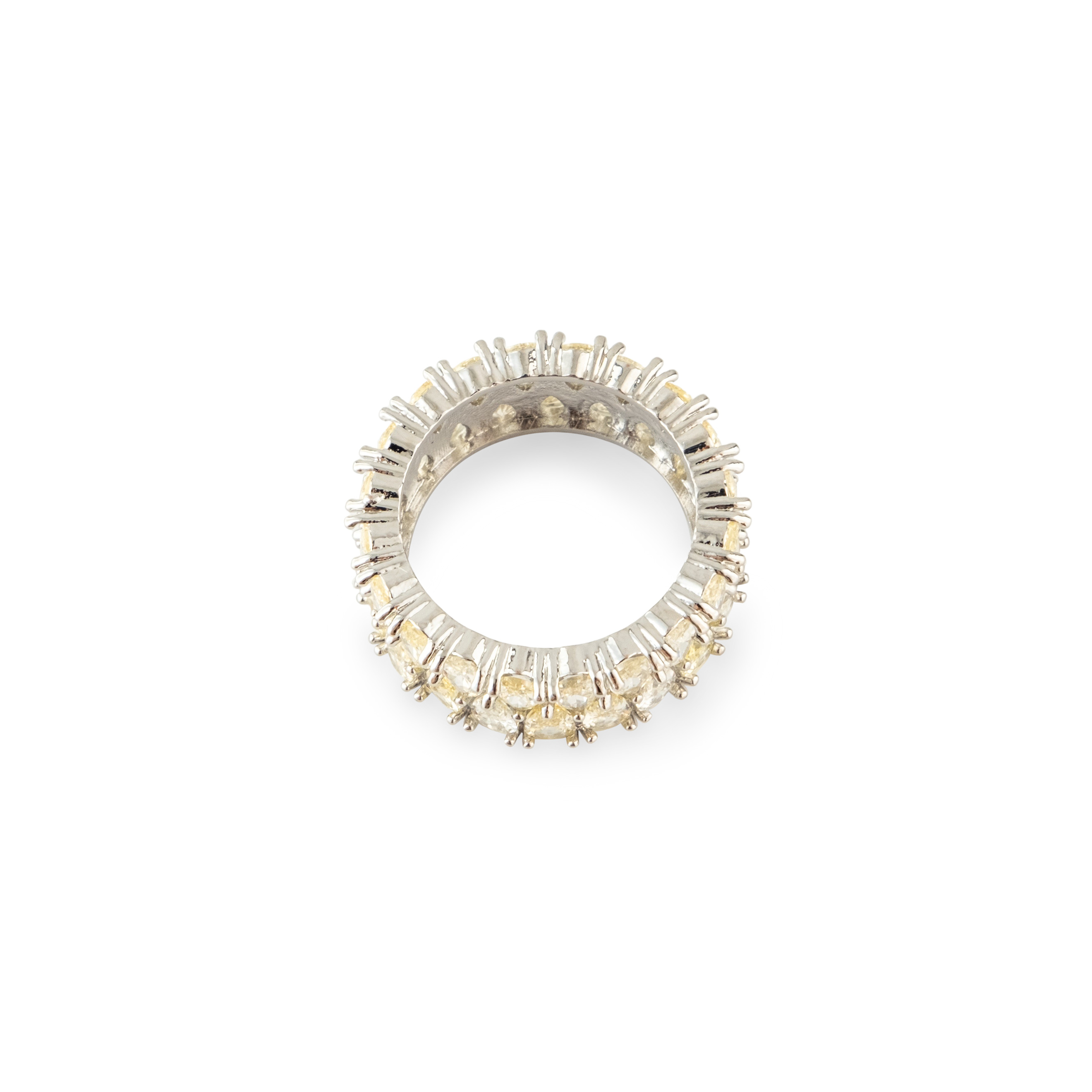 Silver ring with yellow stones