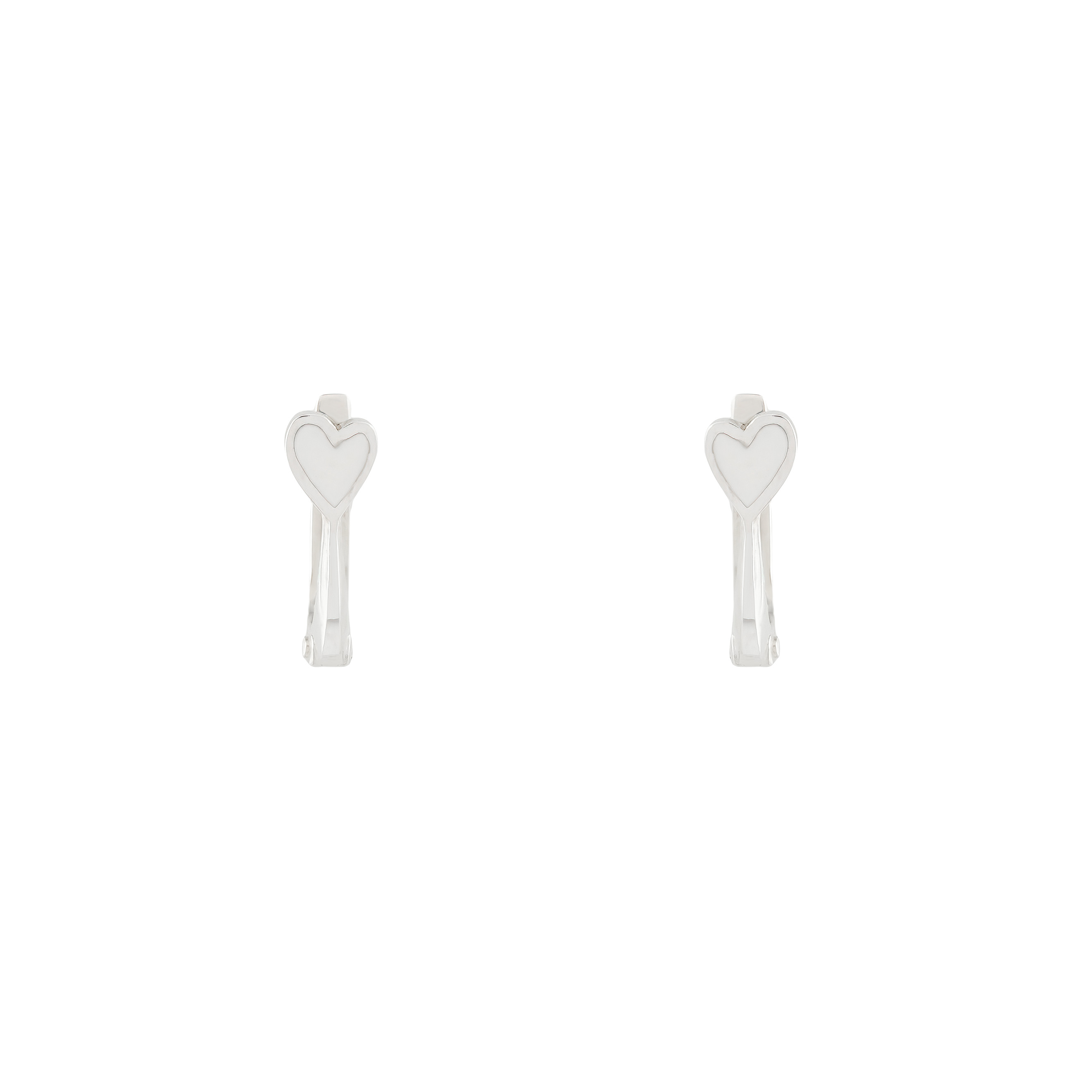 Серьги-кольца УРА jewelry Серьги сердца с эмалью