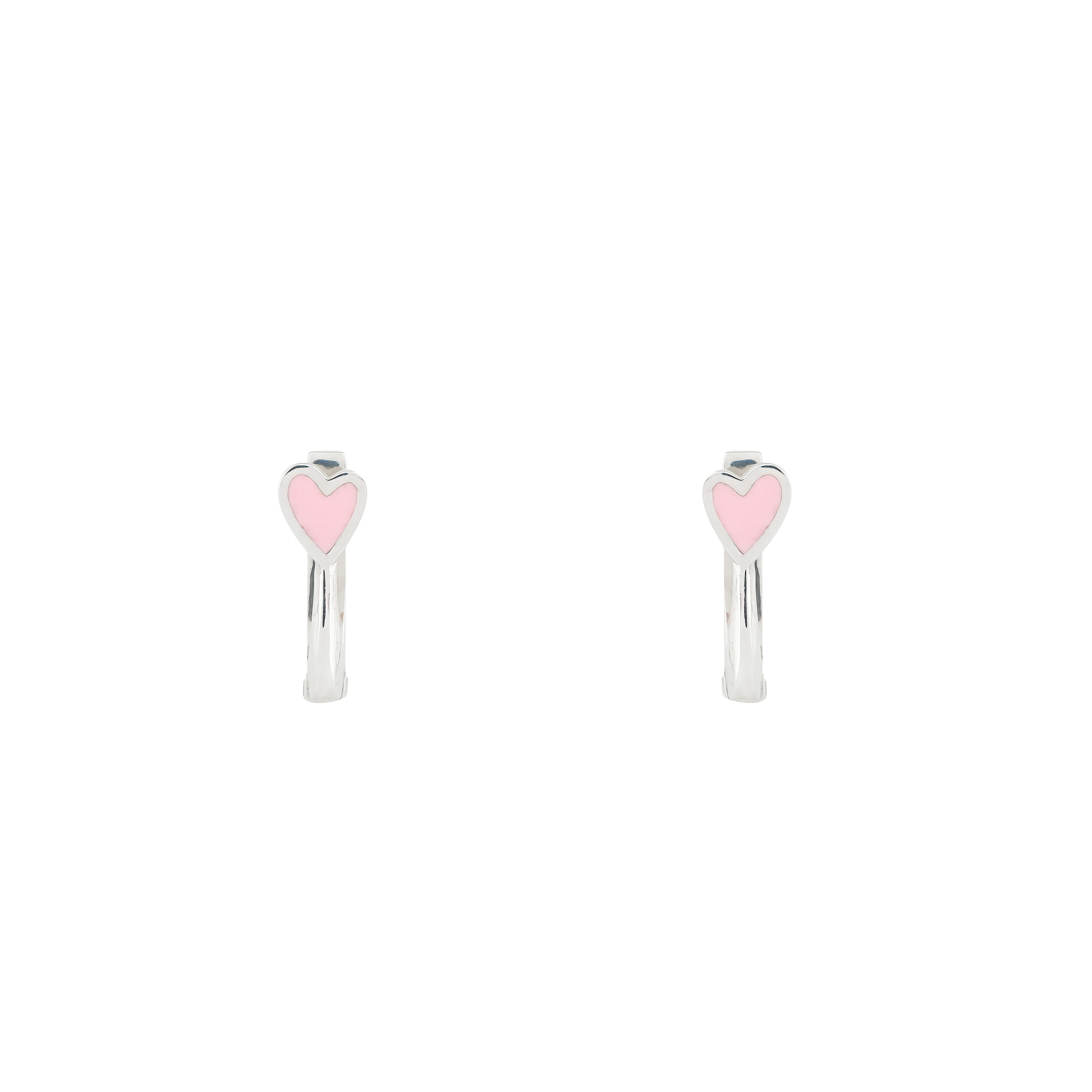 Серьги-кольца УРА jewelry Серьги сердца с эмалью