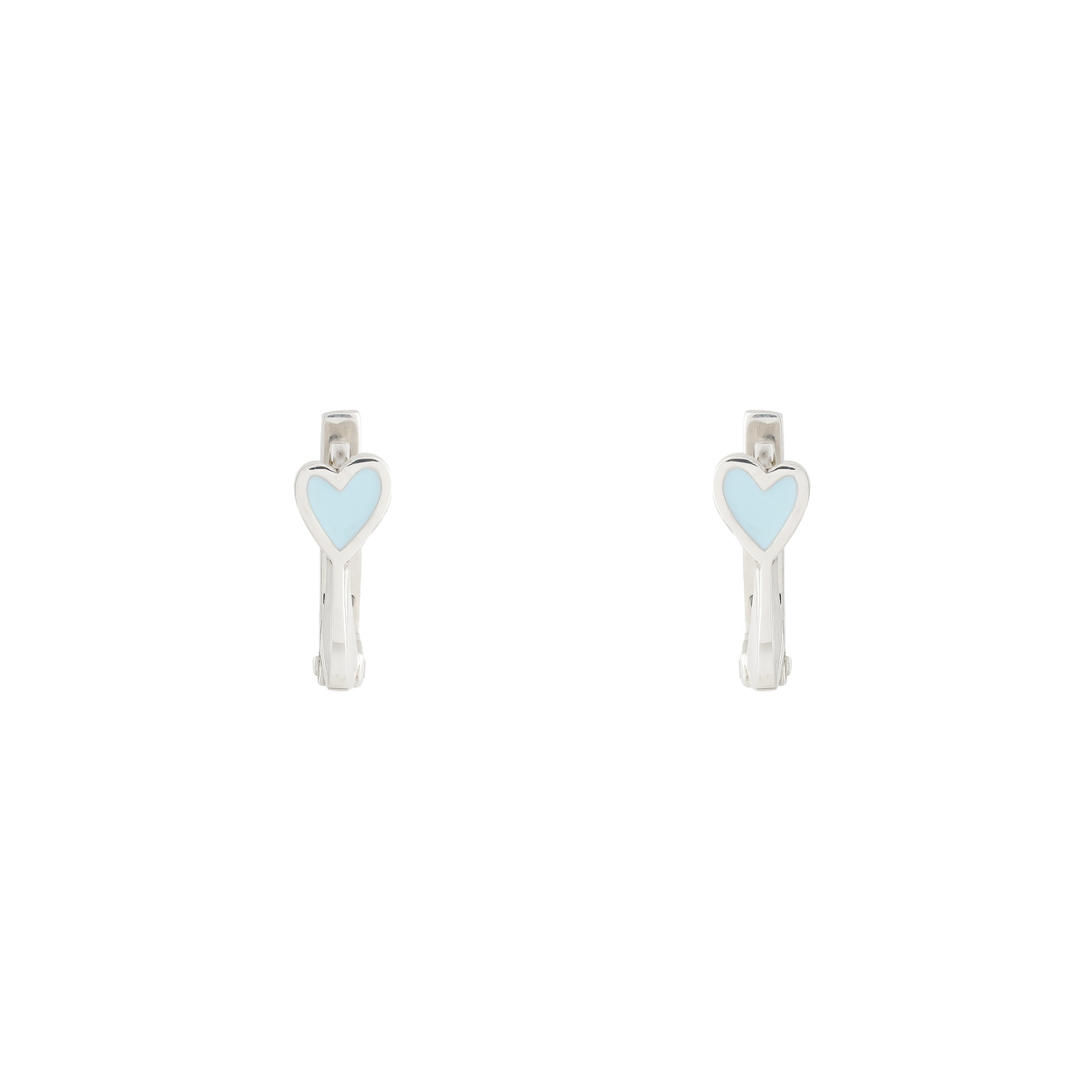 УРА jewelry Серьги-сердца из серебра с эмалью ура jewelry колье галстук из серебра с позолоченными звездами