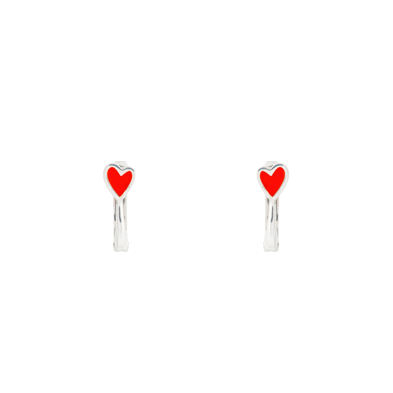 УРА jewelry Серьги-сердца из серебра с эмалью ура jewelry кольцо из серебра с красным сердцем