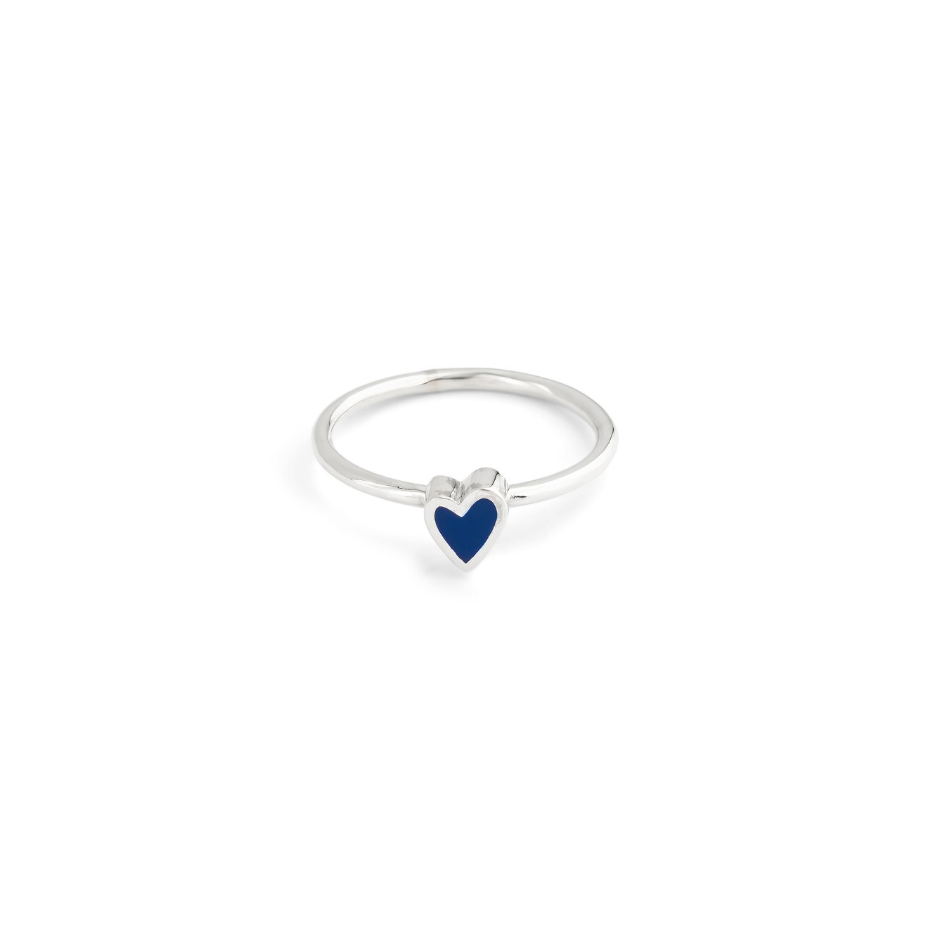 УРА jewelry кольцо из серебра с сердцем с синей эмалью