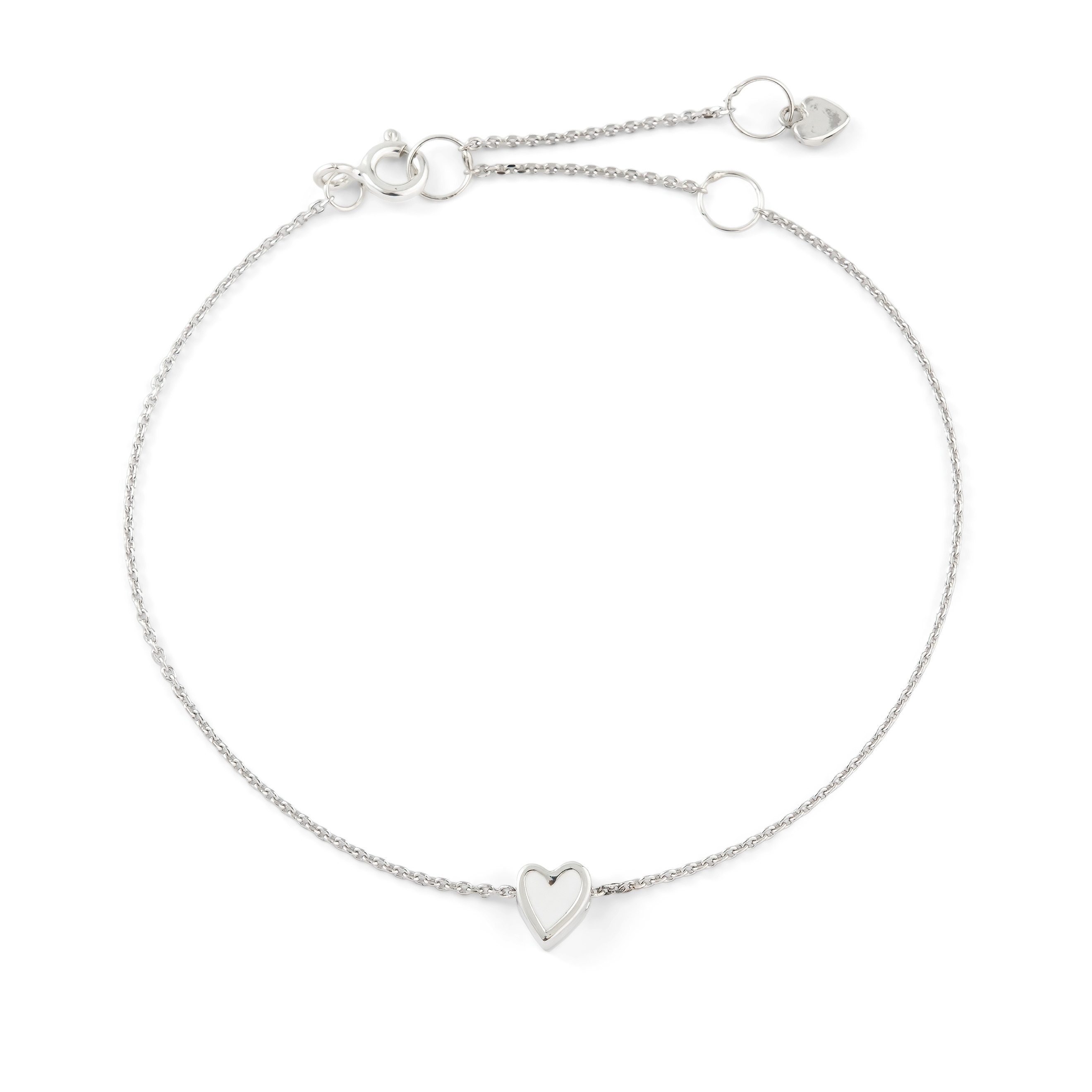 heart bracelet enamel white