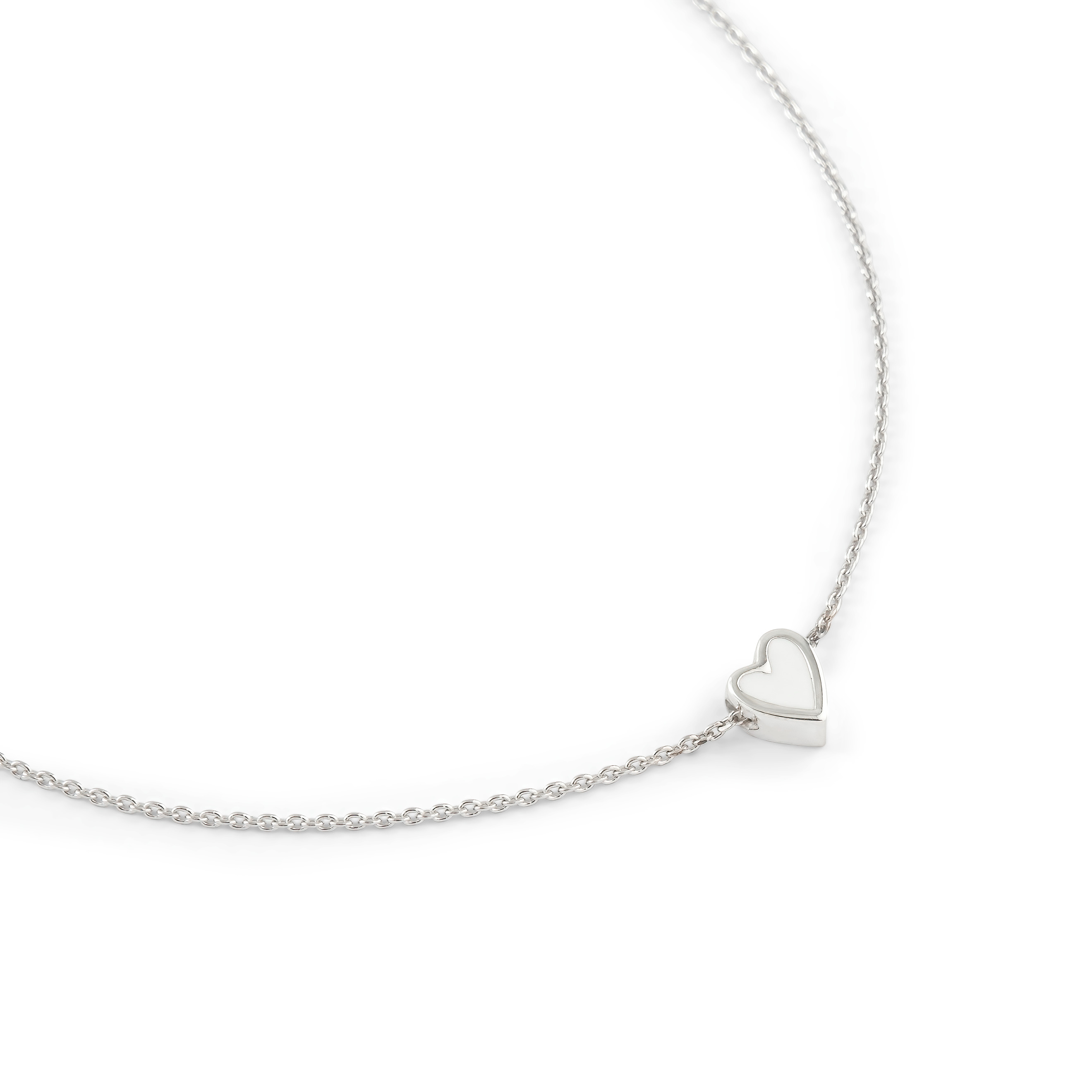 heart bracelet enamel white