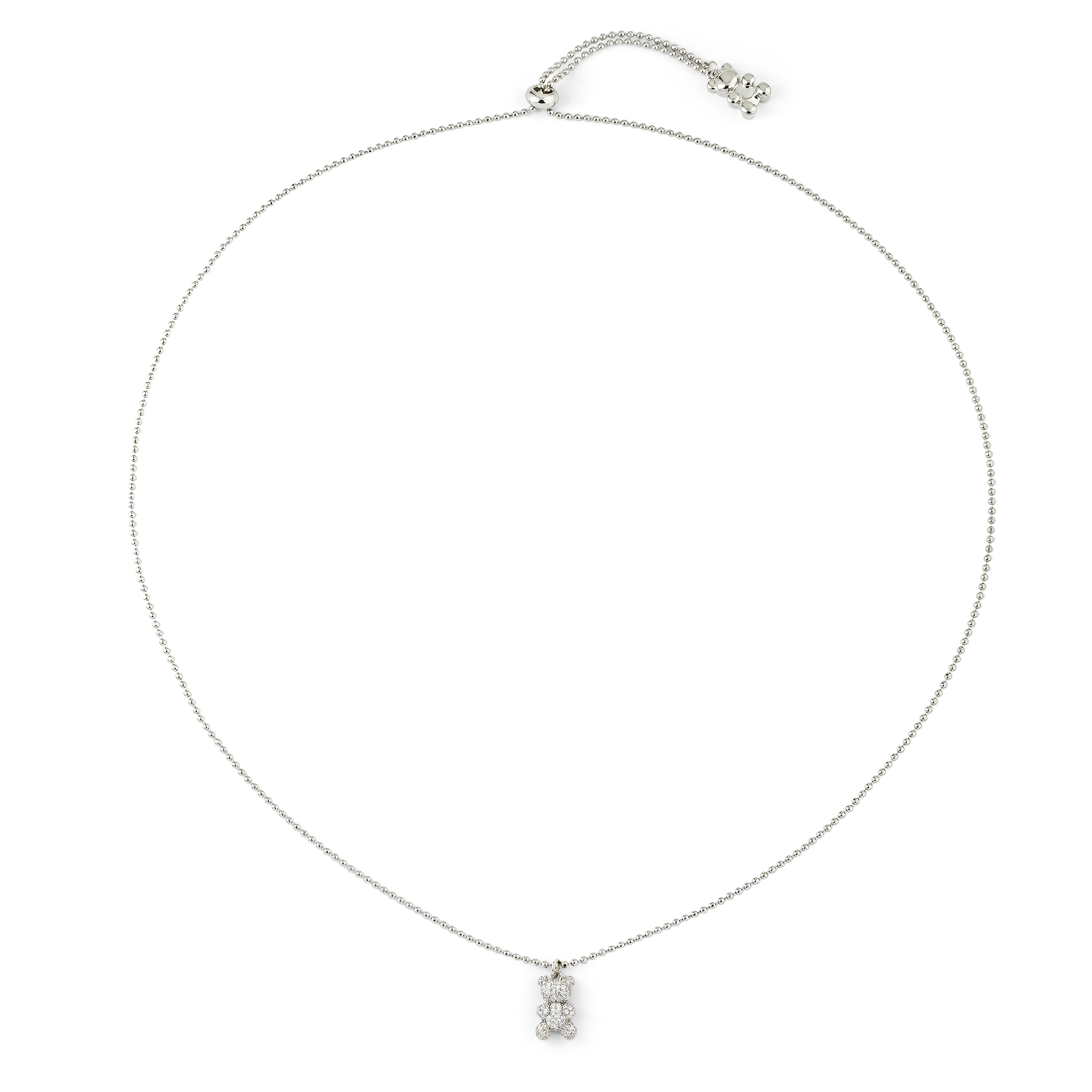 Silver pendant with crystal bears