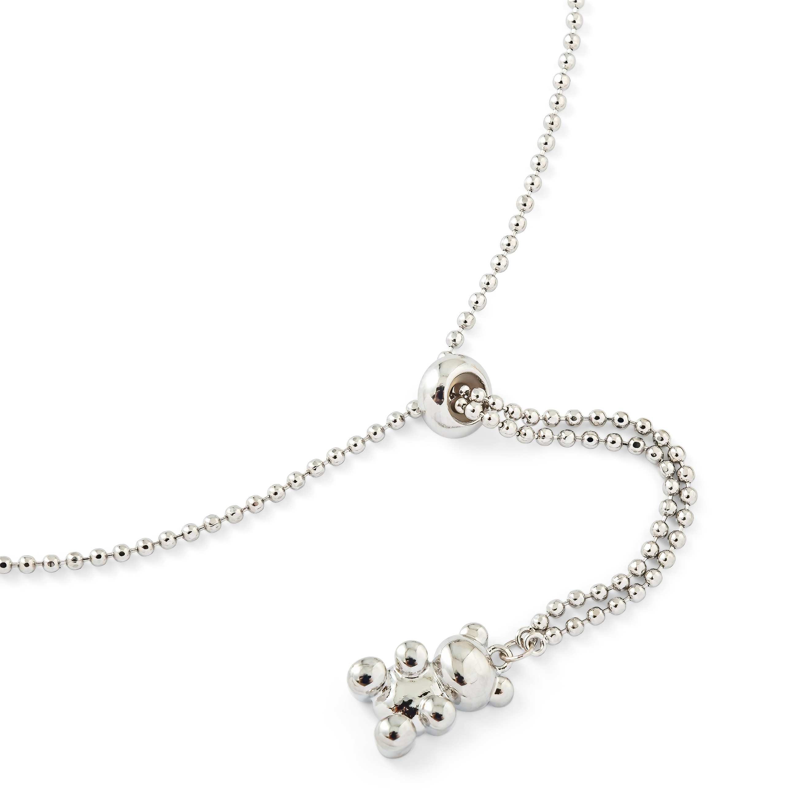 Silver pendant with crystal bears